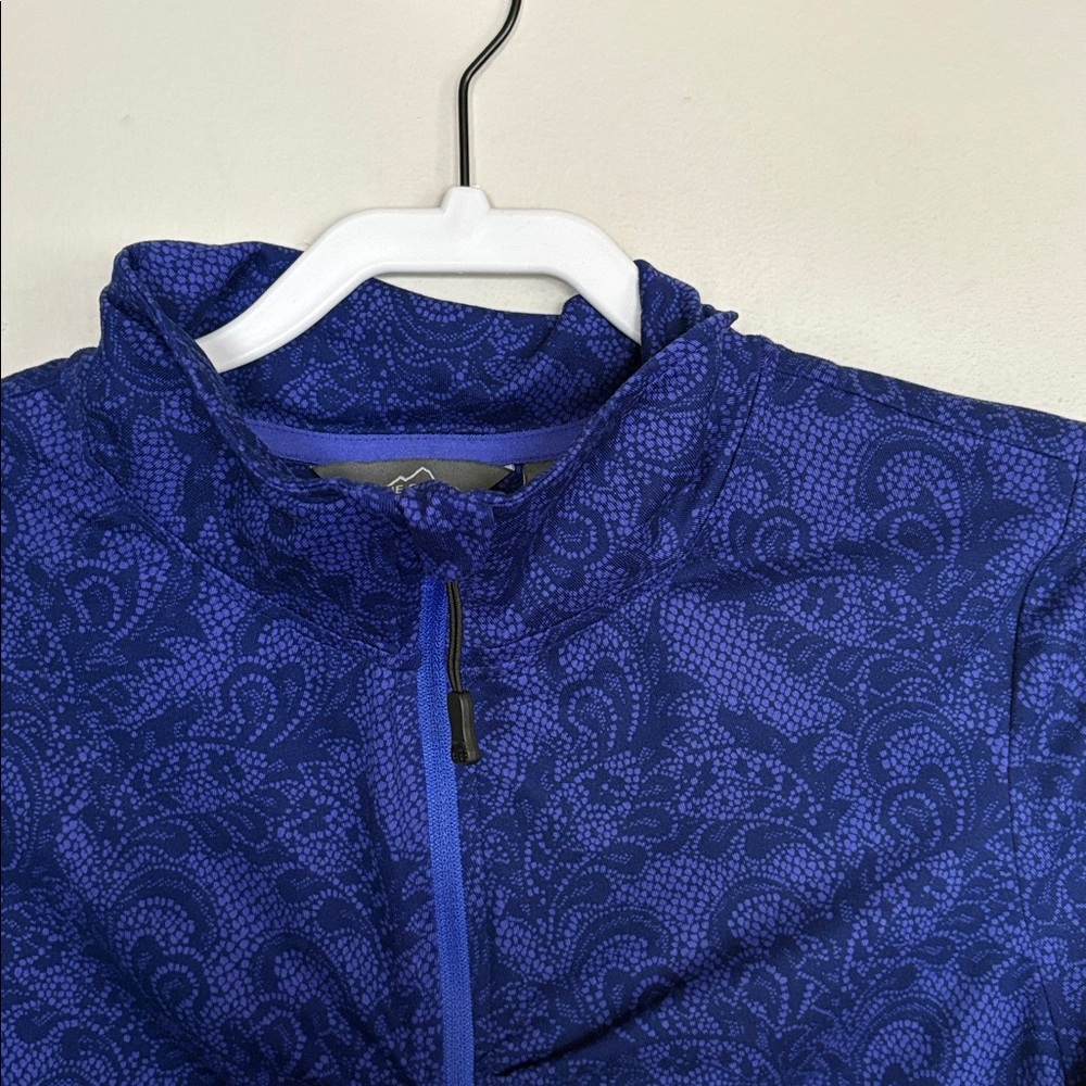 Eddie Bauer Women’s Quarter Zip Pullover Blue/Purple Pattern Size L - Picture 5 of 8